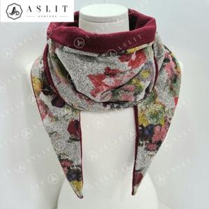 [애슬릿] 국내 생산 플라워 기모 양면 삼각 머플러