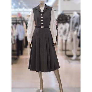 미니멈 세이브존03 미니멈 카라넥 레이어드 플레어 원피스 AGMXCAWO7220A