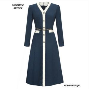 [미니멈]MD 클래식 라인 배색 A라인 원피스 MD MYAAWO1030 M_CJ