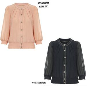 [미니멈]MD 트위드 라인 시스루 블라우스 MD MYBAWB5180 MD_CJ