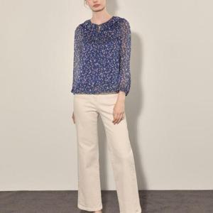 올리비아로렌 H 프린트 프릴블라우스 VOBNL4F7221