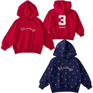 [블루독8-키즈] 택1 레드 넘버링후드맨투맨티셔츠 여아 오버핏 간절기 두돌선물 초등학생 25A2533550