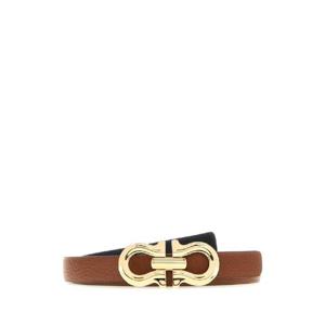 SALVATORE FERRAGAMO Caramel leather reversible belt 230330776828 NEWCONNER