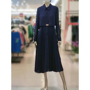 미니멈 세이브존03 미니멈 카라넥 레이어드 플리츠 원피스 ARMYBAWO4310A