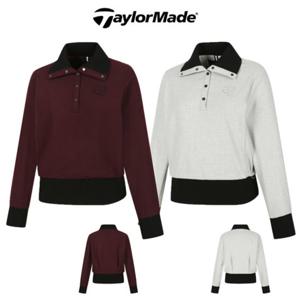 [테일러메이드] 어패럴 골프 웨어 25 F W TWJUO7203 999 여성 가을 TR 아노락 니트 카라 티셔츠