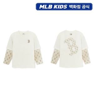 [MLB키즈] 럭셔리 모노그램 레이어드 티셔츠 (7ATSM0154-43CRS)