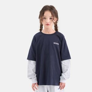 [본사][아웃도어프로덕츠키즈]배색 레이어드 티셔츠 (다크 네이비) OD253ILS09_DNY