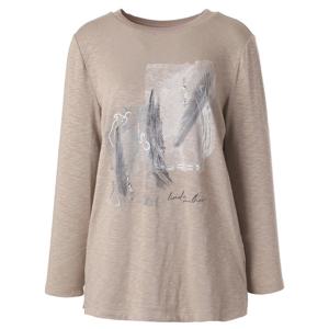 [벨리시앙]라운드넥 프린트 긴팔 티블라우스 BL2318