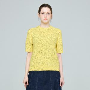 [유닛]시퀸 믹스 카멜리아 반소매 풀오버 UFKKCN314N