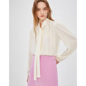 질스튜어트 뉴욕 여성 24FW 품절임박 아이보리 타이 퍼프 소매 긴팔 블라우스 JSBL4D220IV