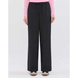 질스튜어트 뉴욕 여성 24FW 차콜그레이 멜란지 레이온혼방 와이드핏 밴딩팬츠 JSPA4D620CG