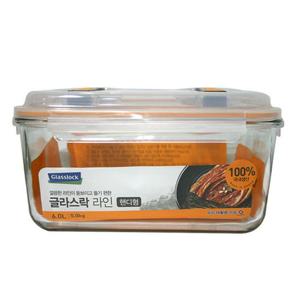 글라스락 라인 내열 유리 핸디형 6L 핸디형밀폐용기 핸디형내열유리용기 내열유리용기 반찬통 반찬보관용기