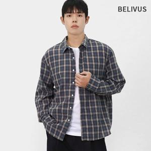 빌리버스 남성 캐주얼 패션 트렌디 레이어드 체크 셔츠 세미오버 남방 BRAT100