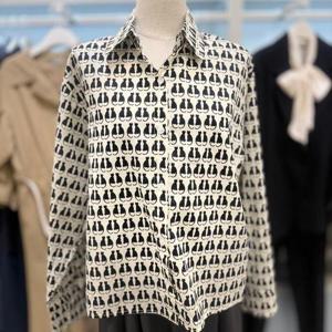 클리지 HC40 고양이프린트셔츠블라우스 Co6wbl30