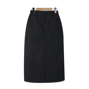 샵앤) 국산 여성 앞트임 데일리 H라인 코튼 미디 스커트 STJ-WSK-4868-블랙