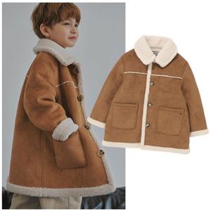 빈2 BZ61CT01CM 아동 공용 카멜 베이지 에코퍼 무스탕 코트 초등 2025년 겨울