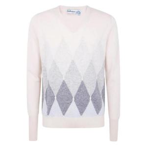 25 FW 발렌타인 V넥 다이아몬드 패턴 스웨터 B2P00112KA8097 TP442564250