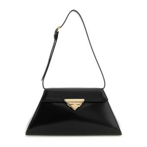 프라다 블랙 가죽 트라이앵귤러 플랩 숄더 백 1BD343ZO6 F0002