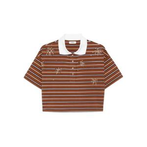 산드로 스트라이프 장식 크롭 폴로 셔츠 SFPTS01701