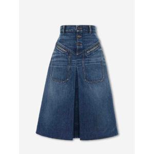 끌로에   미디스커트 FW25 CH25ADJ01251BROKEN BLUE COTTON DENIM 5935948 Denim Blue