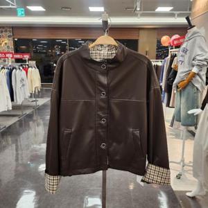 밸리걸 HC12 차이나카라 체크포인트 가죽 점퍼 608700