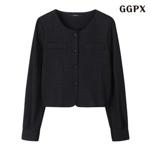 GGPX 페이크 포켓 라운드넥 블라우스 (GPCBA019D)