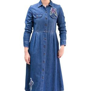 [비꼴리끄(여성)]데님 자수 원피스  B244DO2090