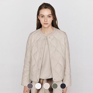 [지오다노] 여성 라운드넥 어니언 퀼팅 경량 다운 패딩 자켓 375908