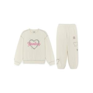 MLB키즈 스트릿 하트 아트웍 여아 맨투맨세트 (7FS2H035650CRS)