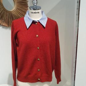 르피타 HC06 금장단추 카라 가디건(레드) L254BKTA51