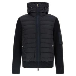 몽클레어 패딩 울 후디드 집업 가디건 K20919B50800A9340777 BLU