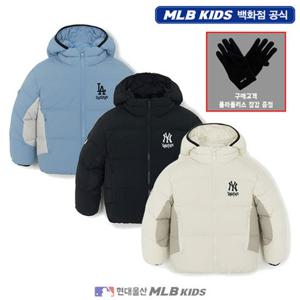 [MLB키즈US] (7ADJB0756) [플리스장갑증정] 스트릿 그래픽 숏 덕다운 아동패딩 키즈패딩