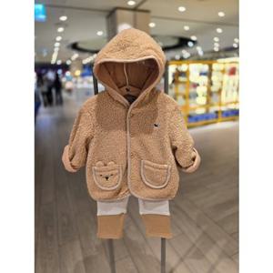 [블루독베이비] 25 FW(BR)시어링후드상하세트(45C1361005)신생아 백일 돌 선물 조카 유아 아우터 아가옷 겨