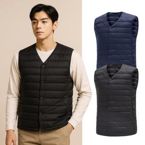 콜핑 남성 겨울 웰론 얇은 보온 경량 등산 패딩 조끼 KSC759SV3M