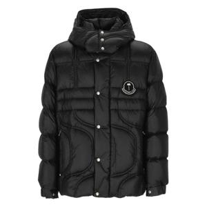 25 FW 몽클레어 지니어스 x 팜엔젤스 로고 패치 롱슬리브 패딩 자켓 블랙 1A00014M4729