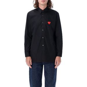 꼼데가르송 레드 하트 패치 포인트 칼라 셔츠 AXB00205 1