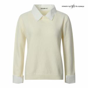 [나인식스뉴욕] 셔츠 레이어드형 오피스룩 니트 (NP9KP008M0)