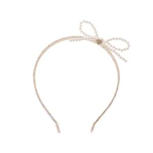 [프렌치캣(정상)]GD 진주리본 헤어밴드(Q54DG5071)