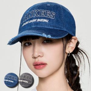 MLB 공용 데님 엠보 언스트럭쳐 볼캡 (3ACPV215N)