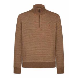 [POLO RALPH LAUREN] 라프리마 남성 크루 넥 울 집업 스웨터 710949E16 Brown /8