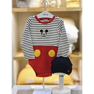 아가방 세이브존02 미키 스트라이프 바디수트(모자)/ 79s117502