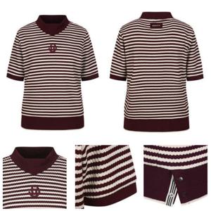 [벤제프][벤제프골프] 여성 자카드 하이넥 반팔티 BQ4MWTS603DI