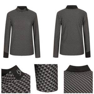 [벤제프][벤제프골프] 여성 전판프린트 하이넥티 BQ4MWTL602BK