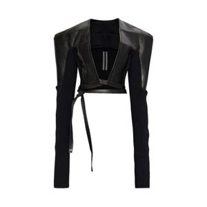 릭오웬스 패널 레더 재킷 RO02E4784LNV