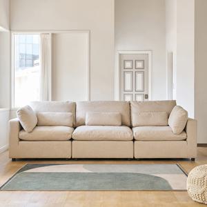 [에몬스]클로우 4인용 생활발수 이지클린 패브릭 소파 (쿠션증정)