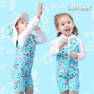 [스몰리](스몰리)유아 아동 수영복 래쉬가드 UPF50+ 차단 CTSSUIT프렌치플라워