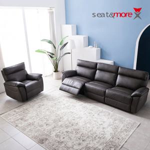 시트앤모어 시저 홈바 1+4인 천연소가죽 리클라이너(딤그레이)