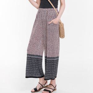 이라인 아이스 보더나염 9부바지 레드블랙 통바지 밴딩바지