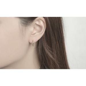 미니골드 14K 스퀘어 컷팅 링귀걸이(12mm) ECPM4028