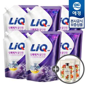 [애경] 리큐 얼룩제거 올인원 세탁세제 리필 2.1L x6개  +섬유유연제 200ml x2개 증정